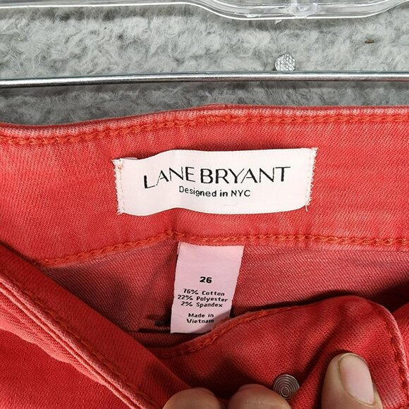 Lane Bryant Shorts Womens 26 Red Essential High Rise Stretch Girlfriend Denim - Picture 3 of 9